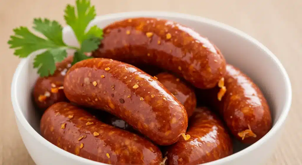 Bowl of homemade Mexican chorizo ready for cooking