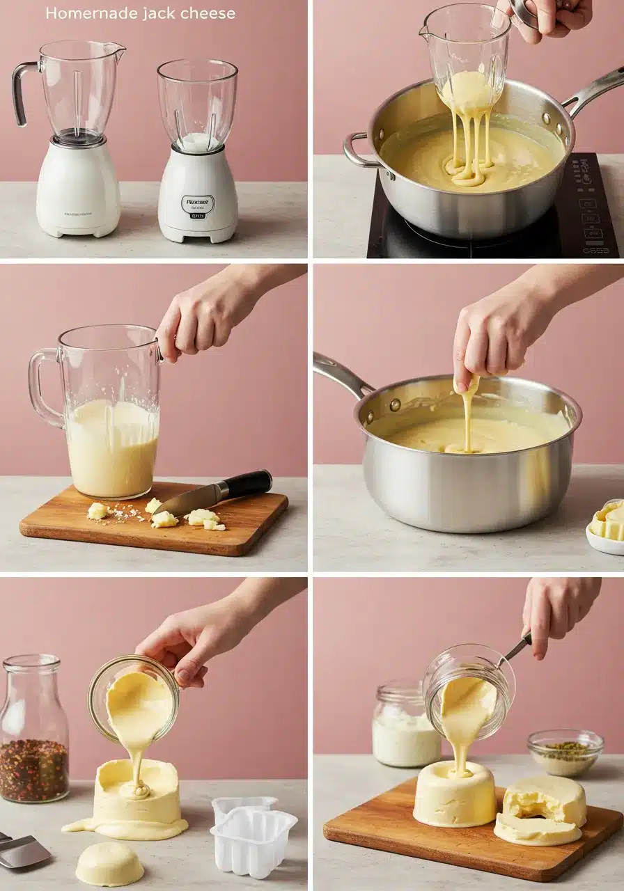 Making Vegan Pepper Jack Cheese Step-by-step vegan pepper jack cheese making