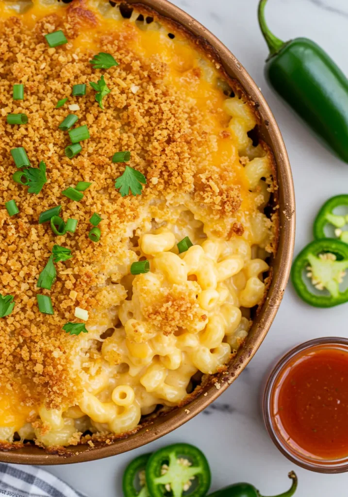 Smoked Mac Cheese Recipe with a rich, creamy cheese sauce and a golden, smoky crust.