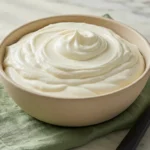 A smooth and creamy cream cheese filling in a bowl, ready to be spread or piped into desserts.