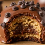 Chocolate Chip Cookie Dough Brownie Bomb with Bite