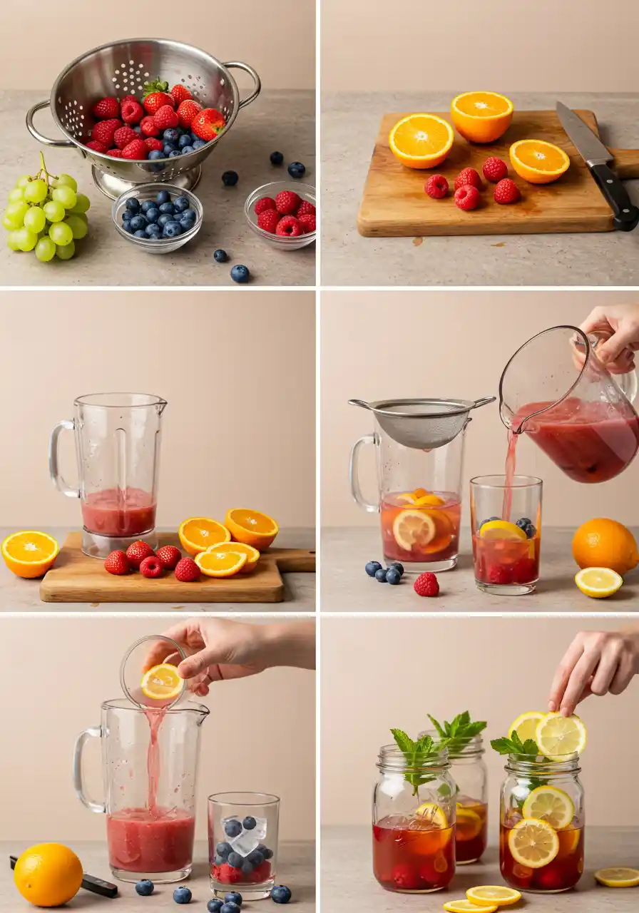 How to Make a Fruit Riot Drink Step-by-step making of fruit riot drink